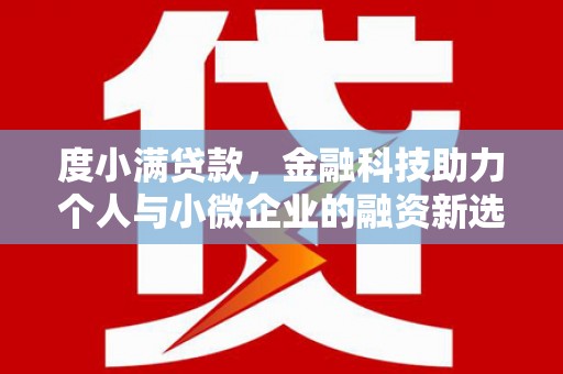 靖远度小满贷款，金融科技助力个人与小微企业的融资新选择