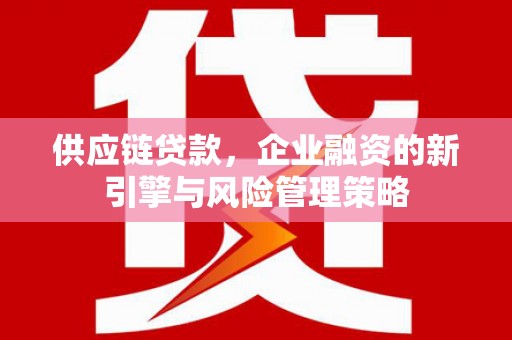靖远供应链贷款，企业融资的新引擎与风险管理策略